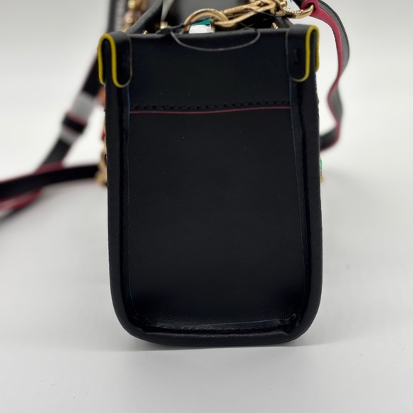 Karl Lagerfeld Black and Pink Leather Crossbody Bag with Multicolor Chain - Picture 3 of 13